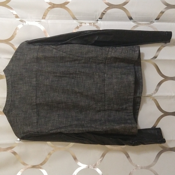 DKNY Women's Jacket with Pleather Sleeves - Picture 2 of 3